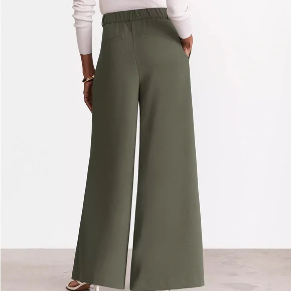 💚 LOFT Versa Olive Wide-Leg Pants 💚 - Picture 3 of 8